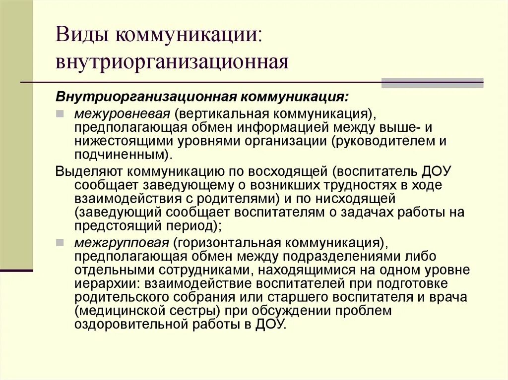 Типы информационных коммуникаций. Внутриорганизационные коммуникации. Характеристики внутриорганизационных коммуникаций. Вертикальные коммуникации. Виды коммуникации.