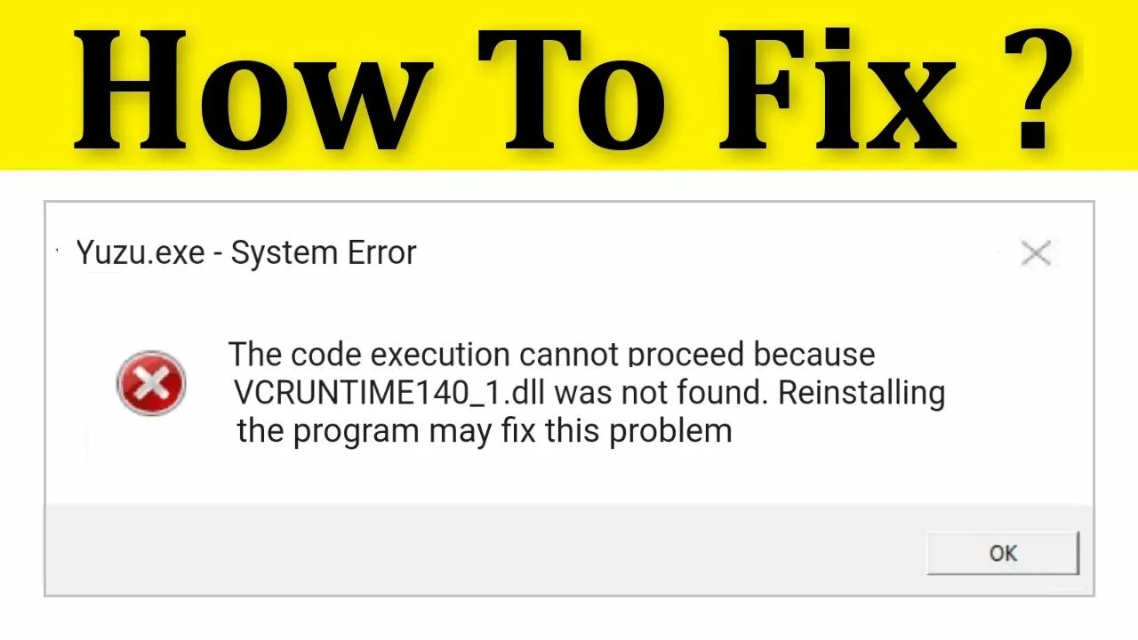Vcruntime140_1.dll. Yuzu Emulator фикс. Ошибка vcruntime140_1.dll. Ошибка Spider Key. Reinstalling the application may fix this problem