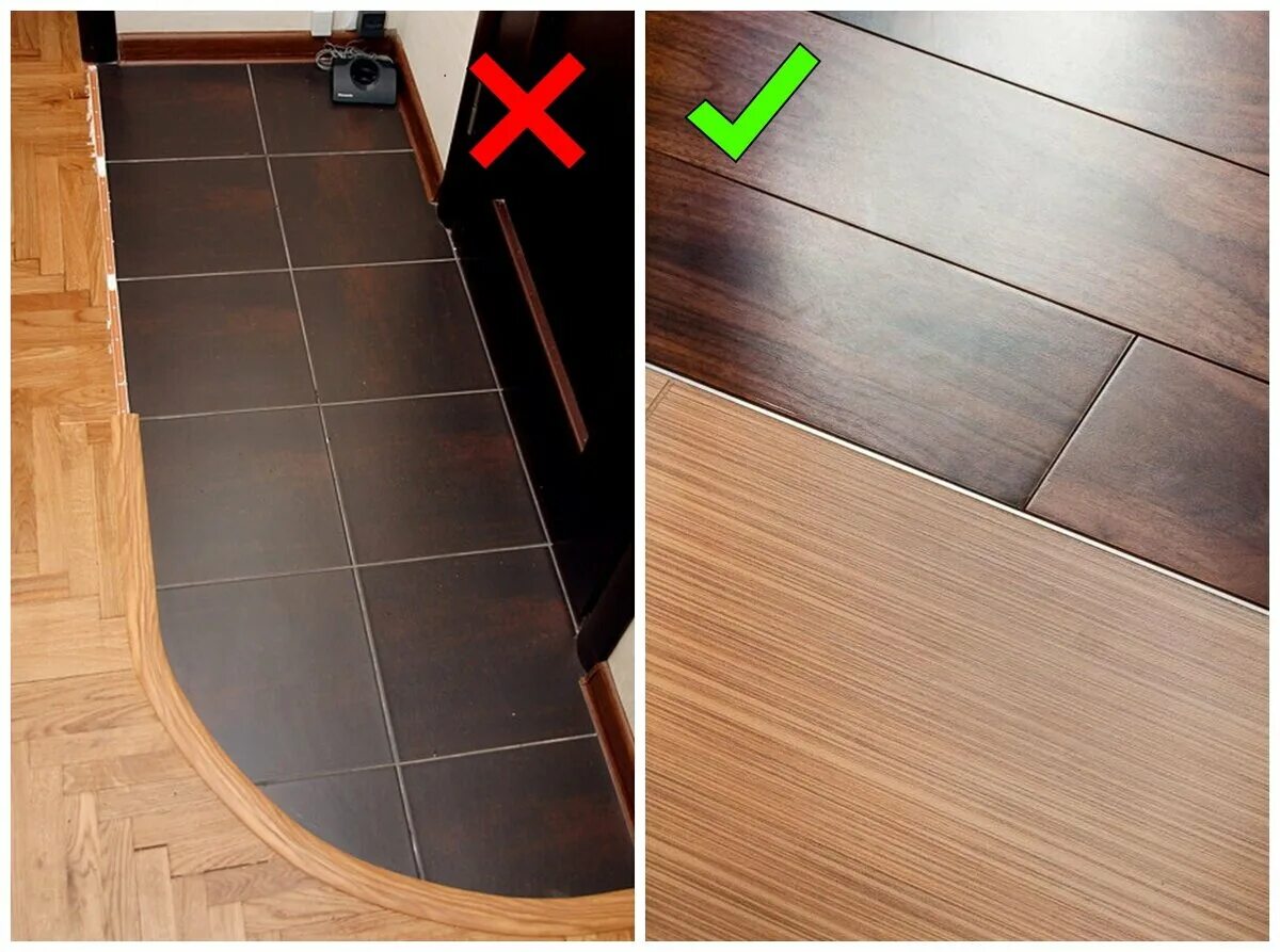ПЕРЕХОД МЕЖДУ ЛАМИНАТОМ И ПЛИТКОЙ - компания "Doors & Floor"
