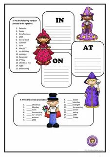 In on at worksheets