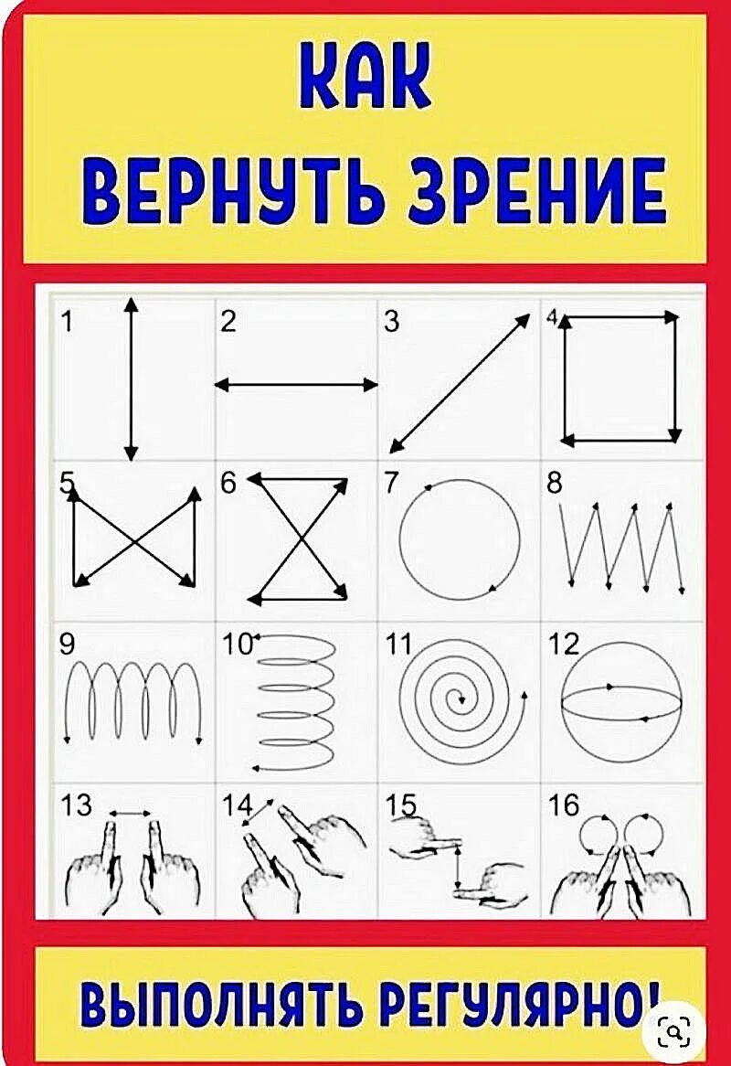 Возвращает зрение. Восстановить зрение. Как вернуть зрение. Гимнастика для глаз. Схема гимнастики для глаз.