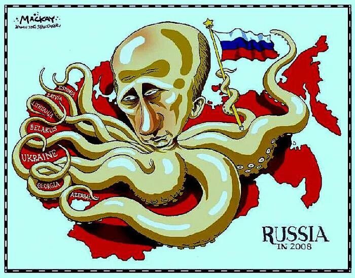 головоногий моллюск кракен. кальмар и осьминог. русский спрут душит европу. россия в виде осьминога. осьминог арт.