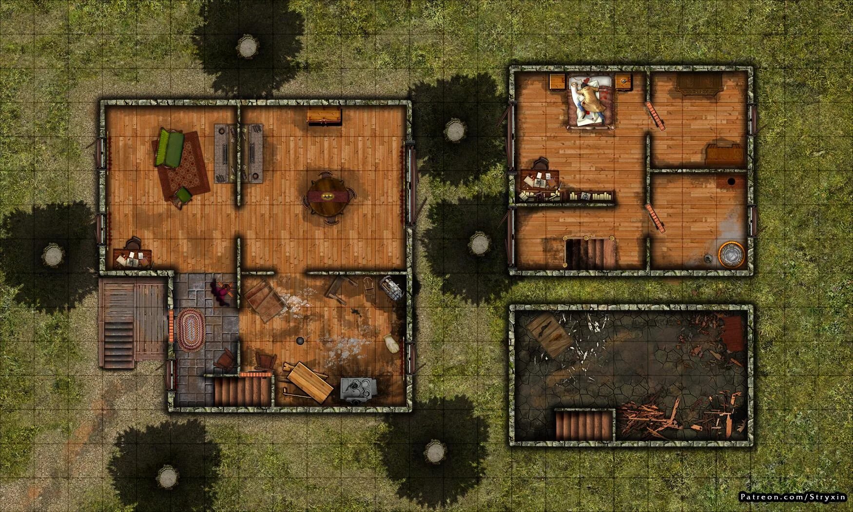 Карта roll. Pathfinder в roll20 модули. днд домик в лесу. дом днд. баттл мап дом днд.