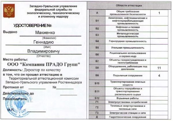 Тест 24 оборудование под давлением. Аттестация по промбезопасности. Области аттестации.