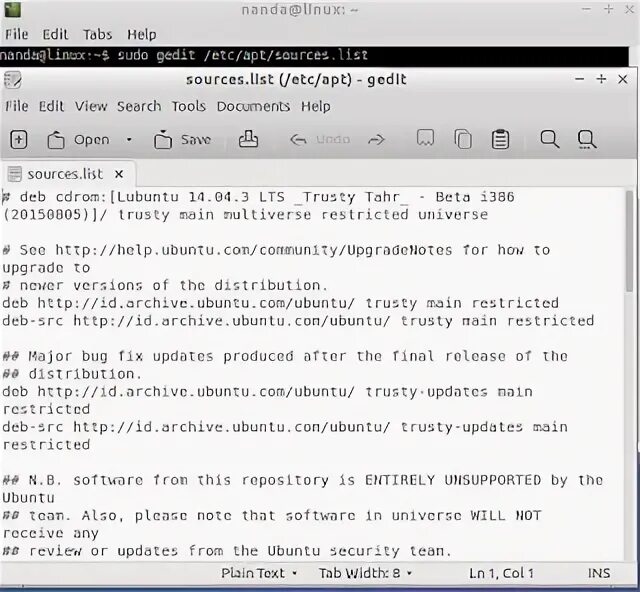 Deb sources list. Репозиторий linux. ubuntu репозитории. list of sources.