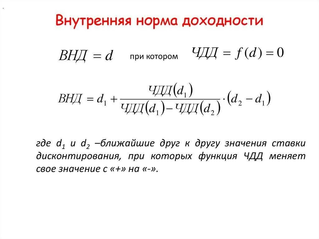 Внутренняя доходность формула. Как рассчитать внутреннюю норму доходности проекта. Показатель внутренней нормы доходности. Норма доходности инвестиций формула. Внутренняя норма доходности инвестиционного проекта формула.