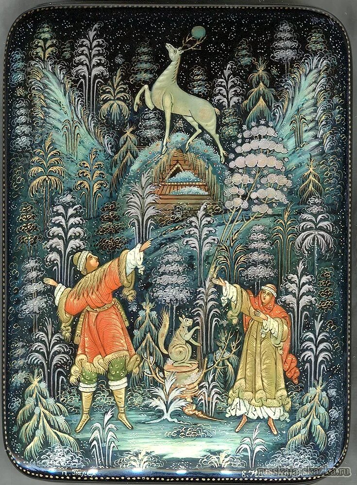 Бажов палех. П. бажов «серебряное копытце» палех. бажов серебряное копытце палех. иллюстрации палеха к сказам бажова. серебряное копытце ковалев буреев.