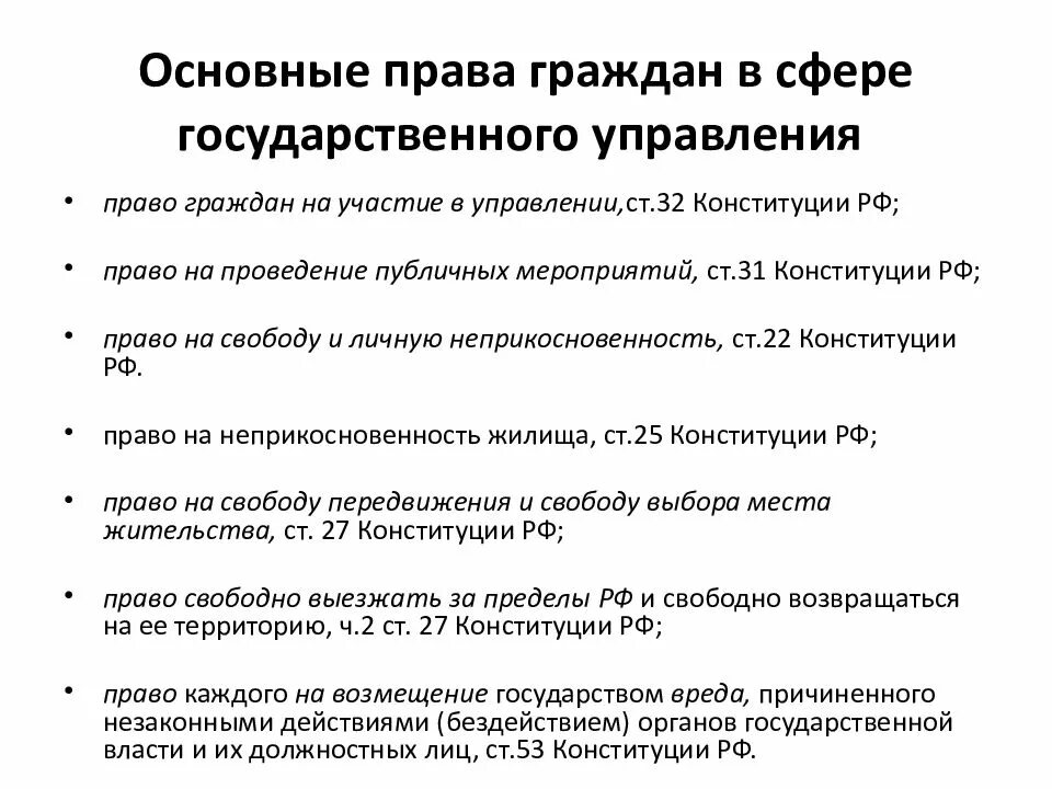 Обязанности граждан в сфере государственного управления.