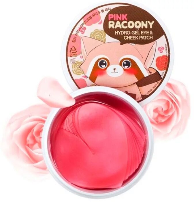 Купить корейскую косметику патчи. Pink Racoony патчи для глаз. Secret Key Pink Racoony Hydro-Gel Eye & Cheek Patch. Secret Key Pink Racoony Hydrogel Eye & Cheek Patch гидрогелевые патчи под глаза и для щек. Патчи секрет Кей енот.