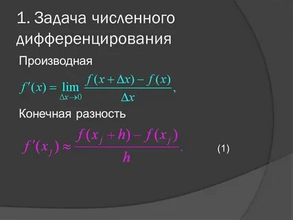 Численная производная методы