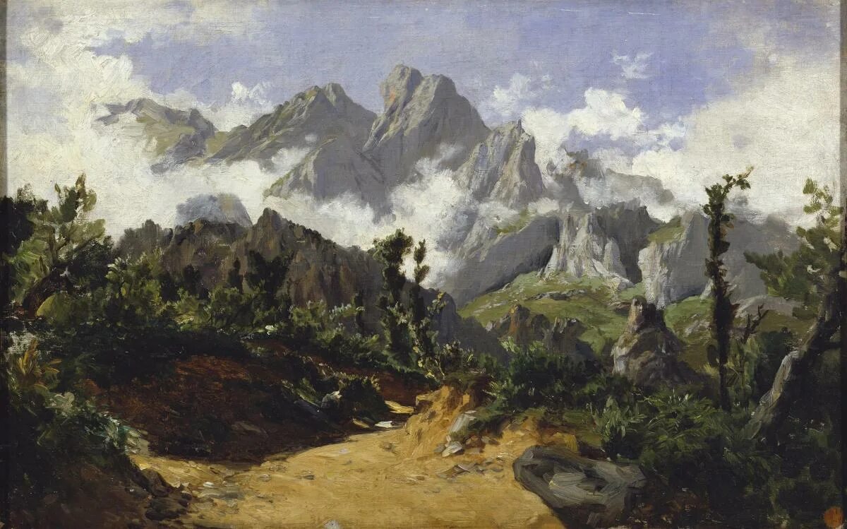Картина де. Carlos de Haes картины. Пейзаж горы в Испании маслом. Природа Венесуэлы в живописи. Пейзажи в живописи из Прадо.