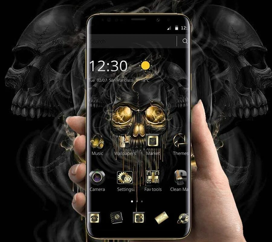 Тема череп. Black Gold тема для андроид. Черно золотой череп. Темы с черепами