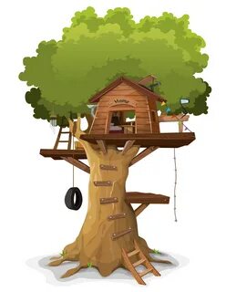 Дом на дереве нарисовать легко.