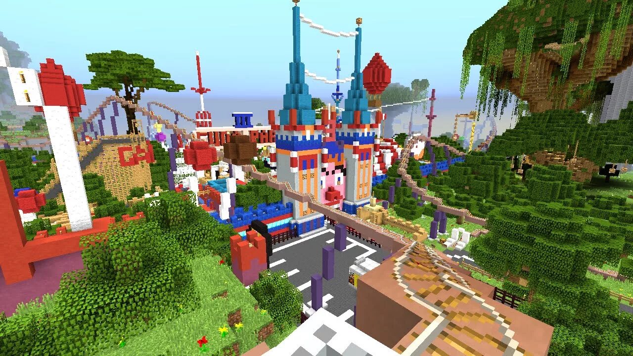 Minecraft. Парк аттракционов майнкрафт. Парк аттракционов майнкрафт постройка. Майнкрафт схематика парк развлечений. Аттракционы в майне.