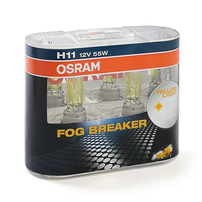 Лампочки Осрам h11 Fog Breaker. ^Лампа h11 12v-55w (pgj19-2) Fog Breaker (2шт) DUOBOX (Osram). Лампа галогенная h11 12v 55w "Osram" Fog Breaker (+60% света) (2 шт.). H11 Osram Fog Breaker - 64211fbr-HCB. Osram h11 12v 55w