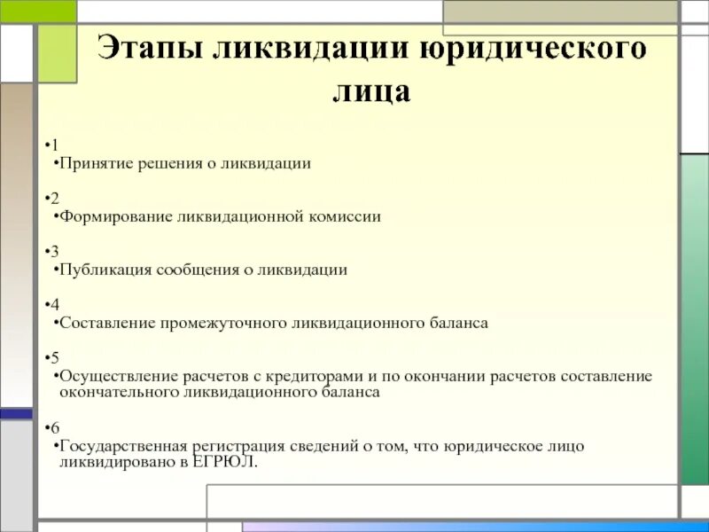 Стадии ликвидации юридического лица схема. Составьте схему: «этапы ликвидации юридического лица».. Перечислите основные этапы ликвидации юридического лица. Перечислите и опишите основные этапы ликвидации юридического лица.. Установите соответствие ликвидация организации
