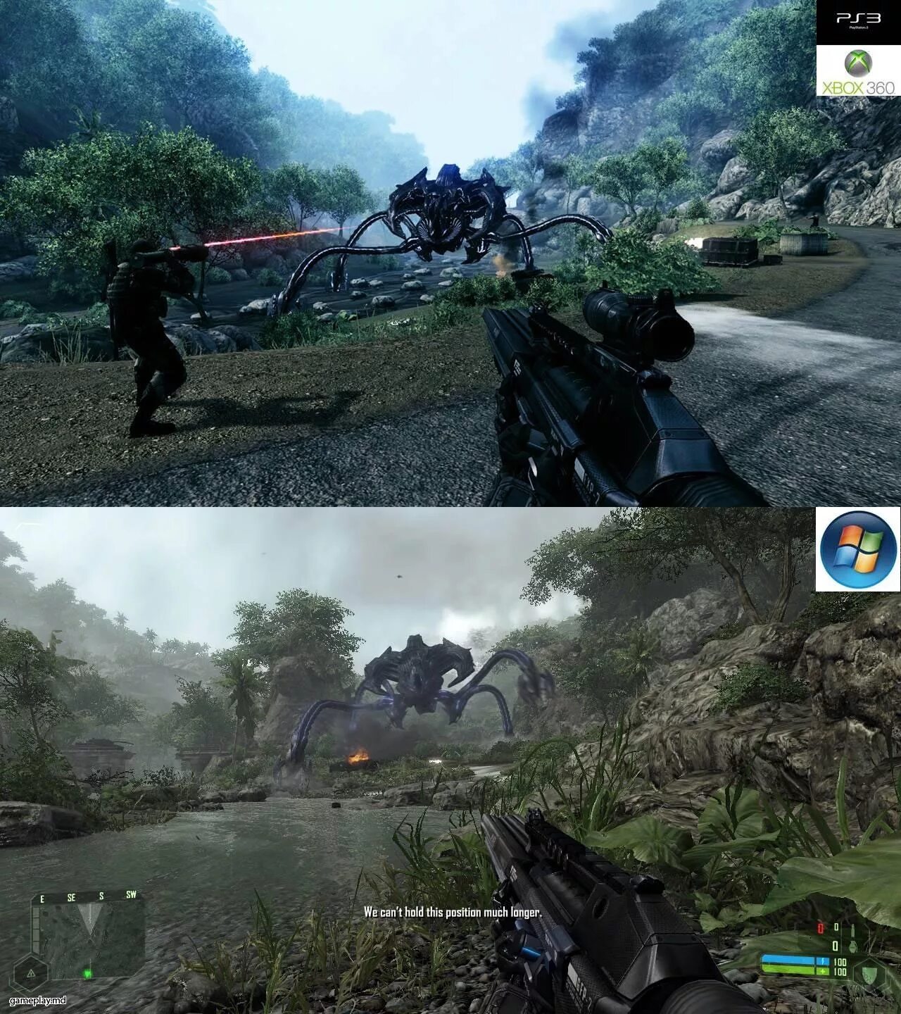 Лучшие игры на двоих xbox. Crysis 1 Xbox 360. Крайзис Xbox 360 и крайзис ПК. Crysis 1 ps3. Crysis 1 ps3 vs Xbox 360.