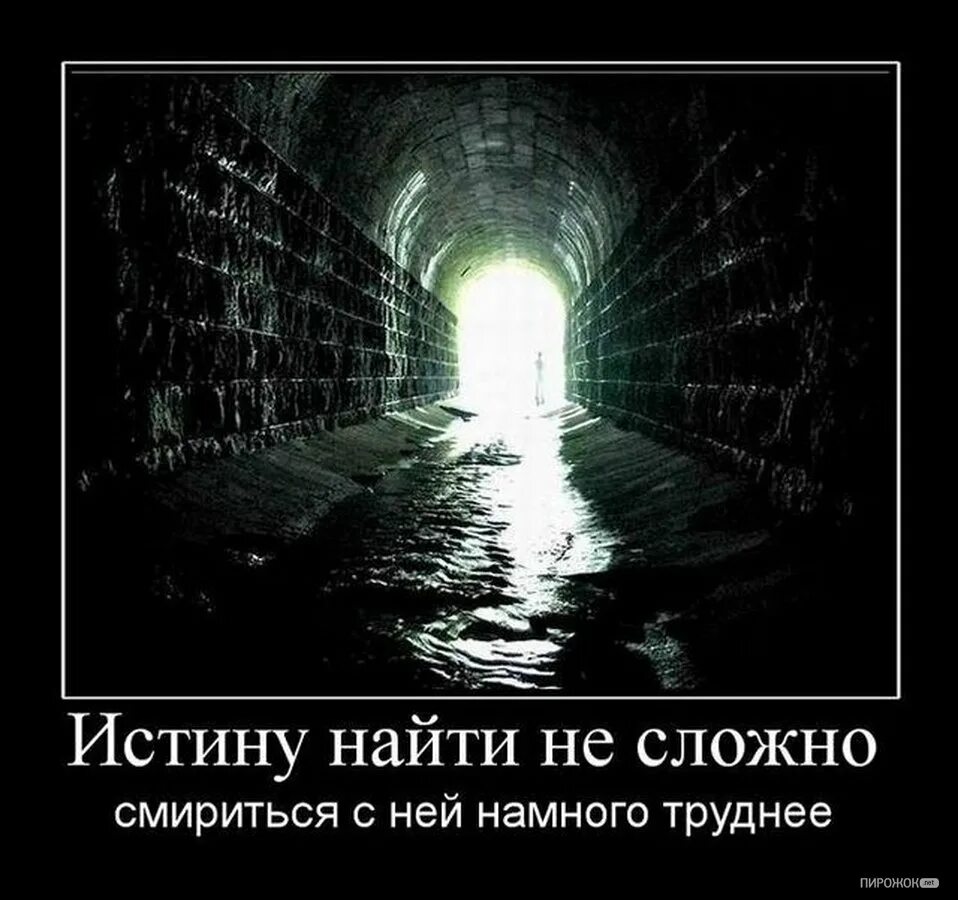 Народ говорит правду. Свет в конце тоннеля. Сомнения демотиватор. Истина демотиватор. Правда демотиватор.