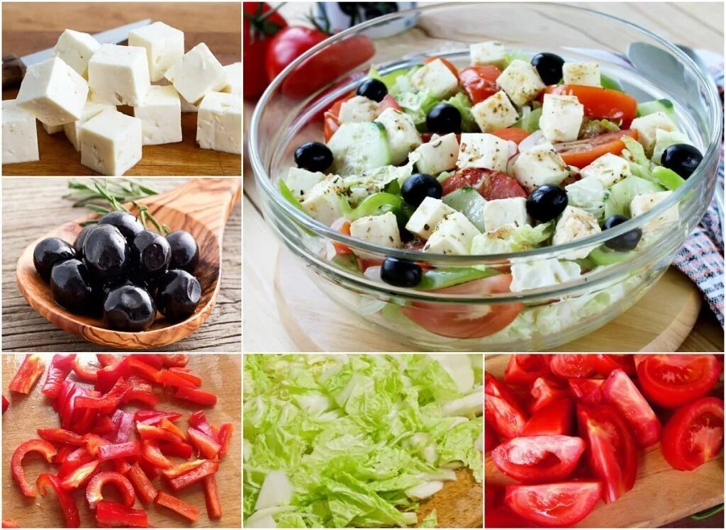 греческий салат с пекинской капустой и ... Food, Salad, Fruit salad