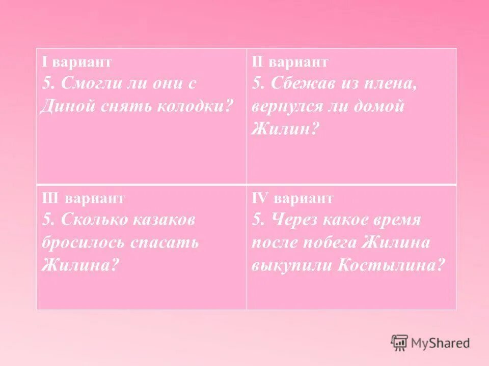 Какой срок для выкупа дал хозяин жилину и костылину. Кавказский пленник тест 2 варианта. Кавказский пленник тест 2 варианта. Тест по литературе 5 класс кавказский пленник. Тест по литературе 5 класс кавказский пленник.