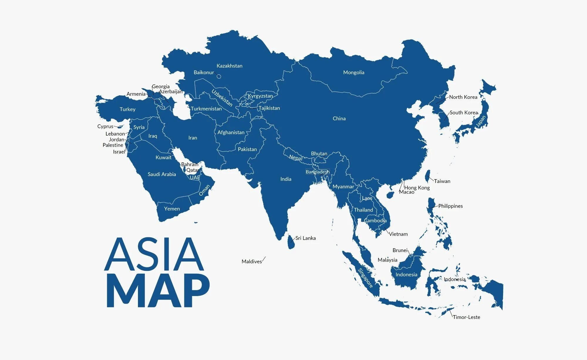 The countries of the world asia. Карта Азии. Asia на карте. Карта Азии со странами.