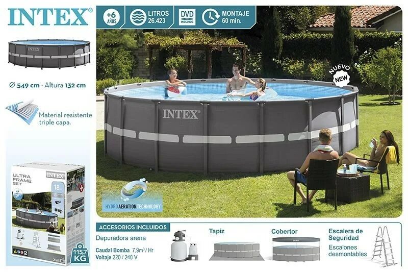 Бассейн intex ultra frame xtr 549х132. Каркасный бассейн intex ultra frame xtr (круг) 5.49 х 1.32 м ; артикул 26330. каркасный бассейн intex ultra frame xtr 549 x 132 см, артикул 26330. каркасный бассейн интекс 549х132. каркасный бассейн intex ultra xtr frame 26330 549х132 см комплект.
