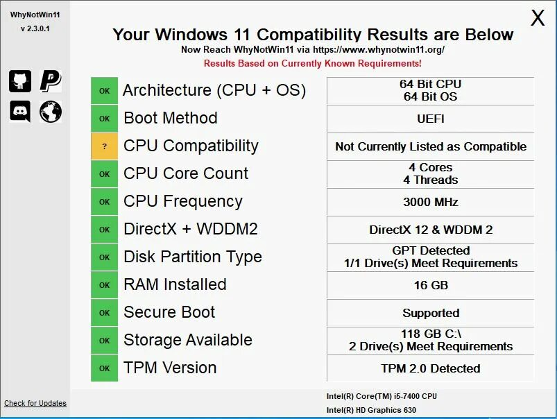 System does meet minimum requirements