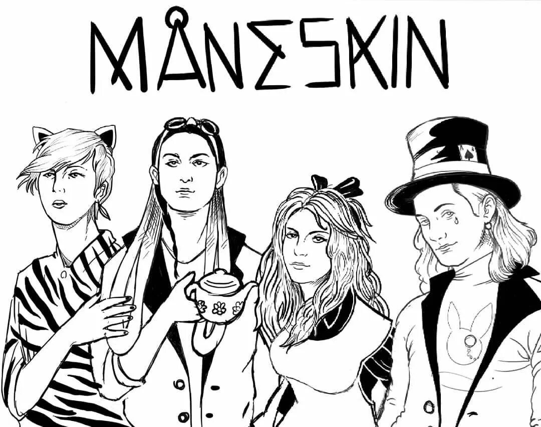 Maneskin honey перевод. Рисунки группы maneskin. плакаты с группой maneskin. группа maneskin арты. раскраска maneskin группа.