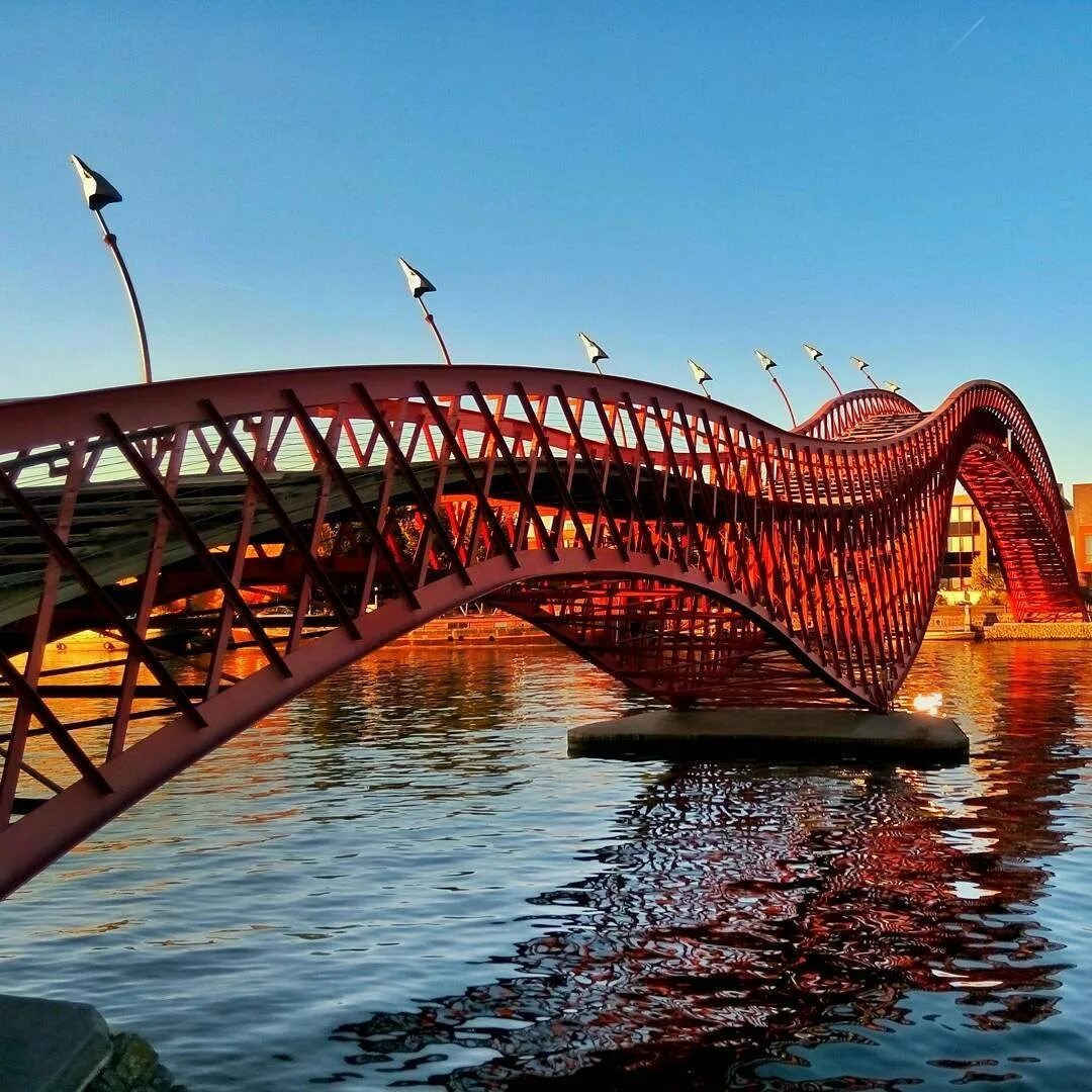 Самый мост в европе. Мост питон в амстердаме. мост октавио фриас де оливейра.
