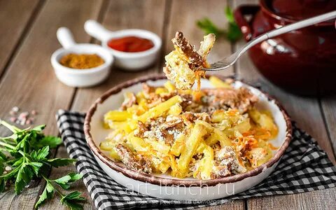Как приготовить лисички с картошкой в духовке