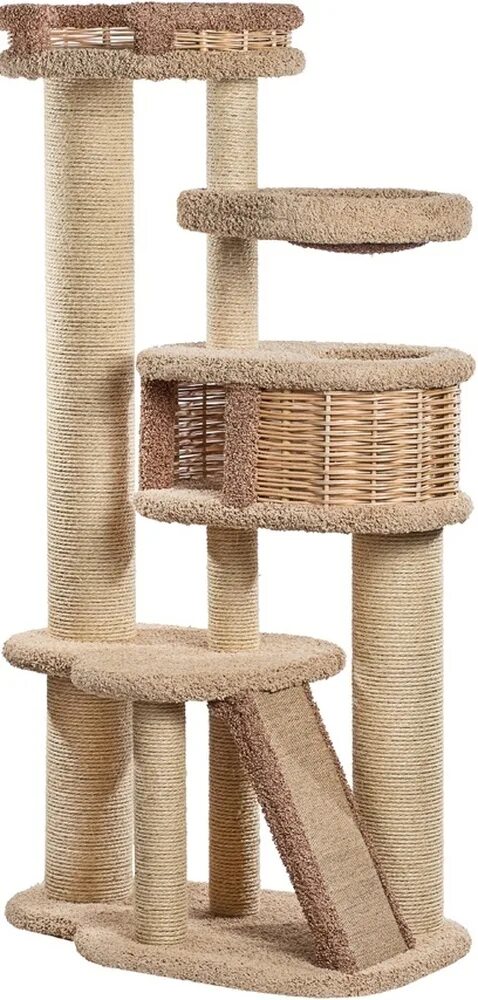 пушок комплекс-когтеточка брунетка 100х42х110 см. пушок спб комплексы для кошек. большие комплексы для кошек. пушок фидика когтеточка-комплекс для кошек, сезаль. пушок когтеточка комплекс домик брунетка с лежанками 100*42*110см (1/1).