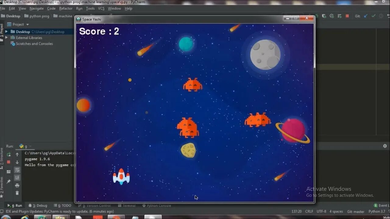 Pygame события. Space в питоне это. Space Invaders код на питоне. Pygame game code. Игра про космос питон.