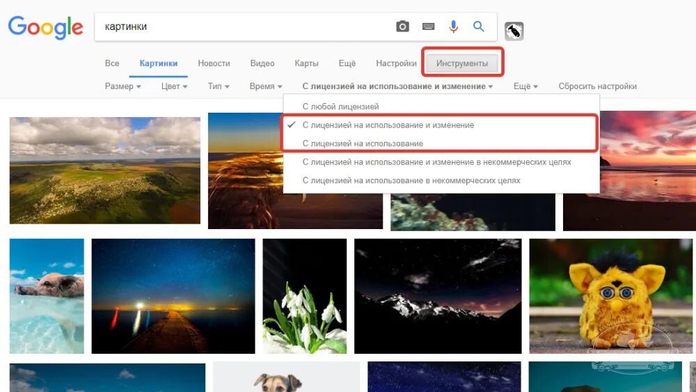 Картинки с лицензией на использование. Картинки с лицензией на использование и изменение. Лицензия на изображение.
