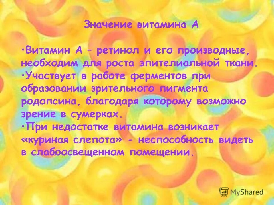 Витамин участвующий в образовании зрительного пигмента