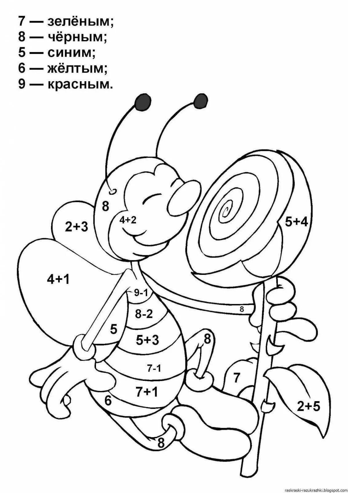 Картинки с примерами 1 класс. Математическая раскраска. Раскраска с примерами для дошкольников. Рисунок с примерами до 10. Раскраска математика для дошкольников.