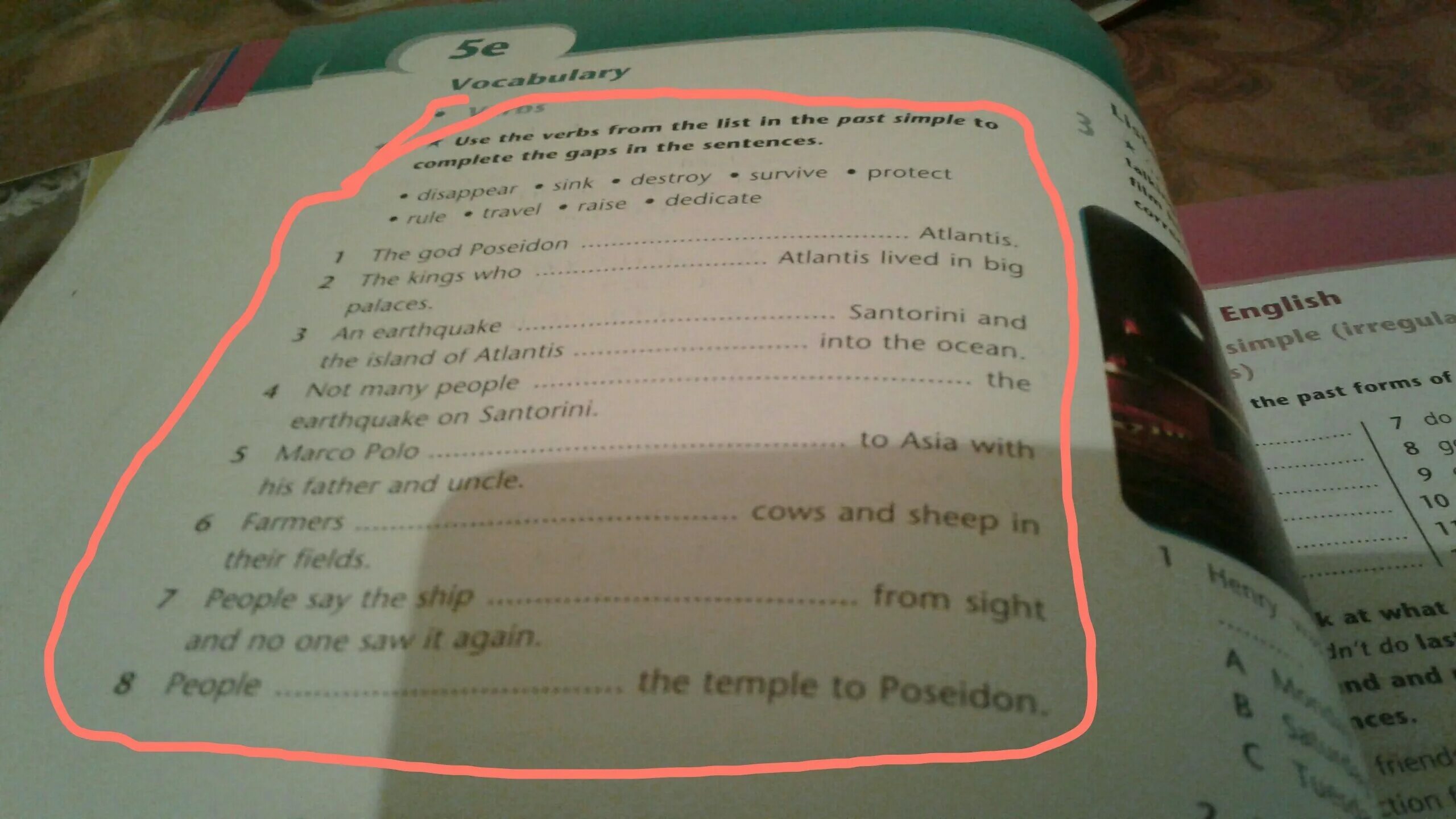 Fill the gaps these sentences. Gap filling.