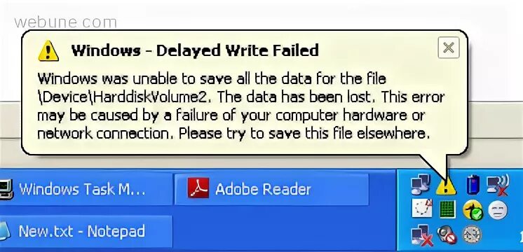 Error write failed