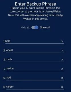 Restore wallet