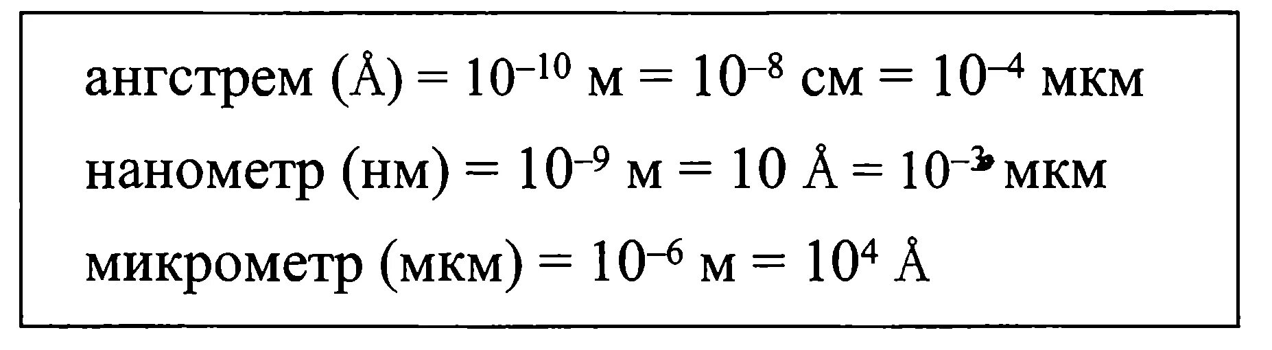 Ангстрем единица измерения. Ангстрем это в физике. Ангстрем единица длины. Ангстремы в нанометры. 0 1 мкм в м