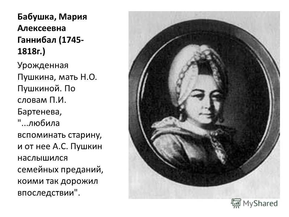 Бабушка пушкина ганнибал. Бабушка пушкина ганнибал