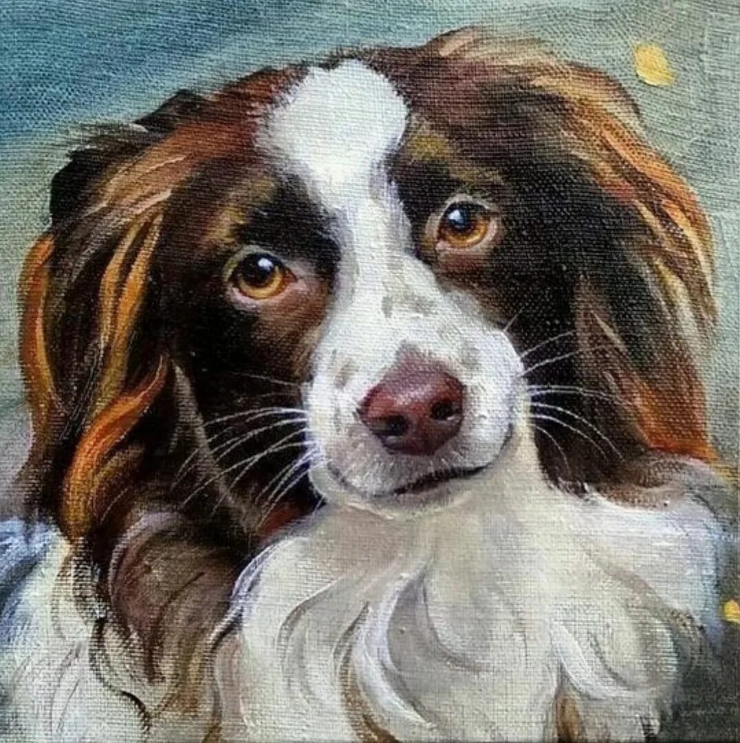 Собака маслом на холсте. Щенок масло холст. Корги акрилом. Живопись собаки маслом. Художник bob bertram.