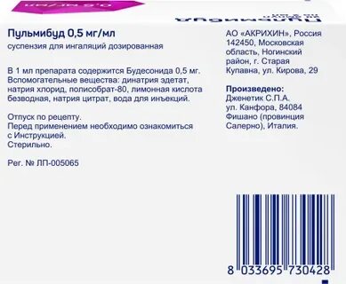 Пульмибуд инструкция по применению для ингаляций
