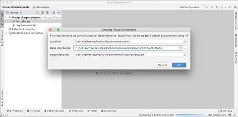 Pycharm virtual environment