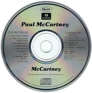 Paul McCartney - McCartney (1970) 1988, Reissue *Repost.