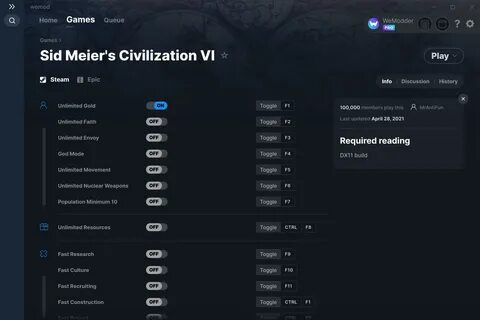 Трейнер civilization