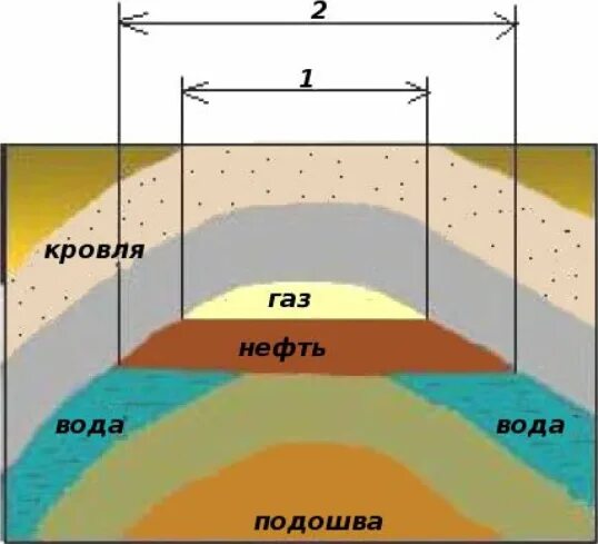 Свободный газ нефть. Сводовая ЛОВУШКА нефти и газа. Схема нефтяной залежи. Понятие о месторождениях нефти и газа. Пласты нефти и газа.