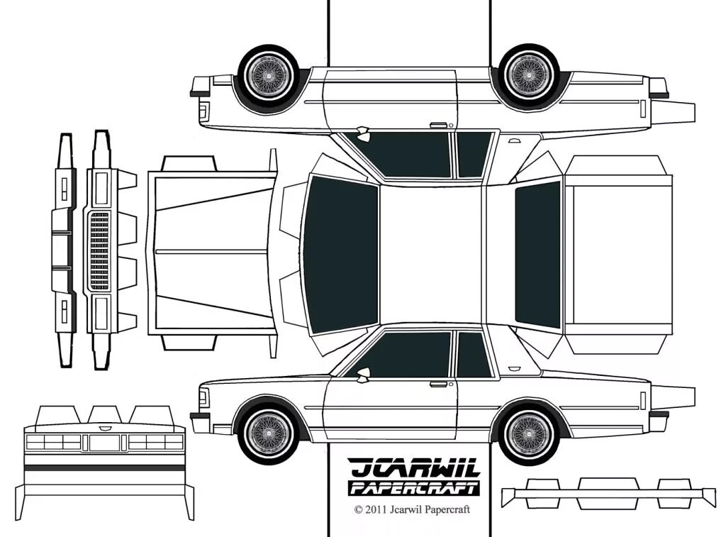 Автомобили для склеивания. JCARWIL Papercraft Шевроле Каприс. JCARWIL Papercraft фургон. JCARWIL Papercraft Шевроле Каприс 1980. Развертка бумажной машины.