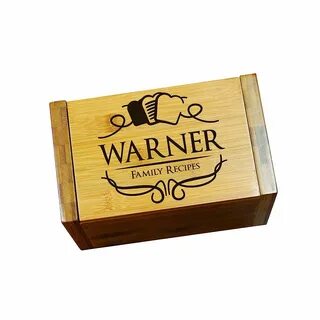 Personalized wood recipe box