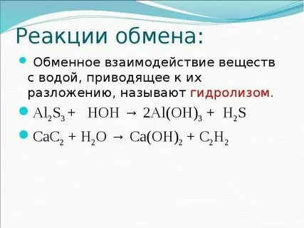 Реакции химических элементов с водой