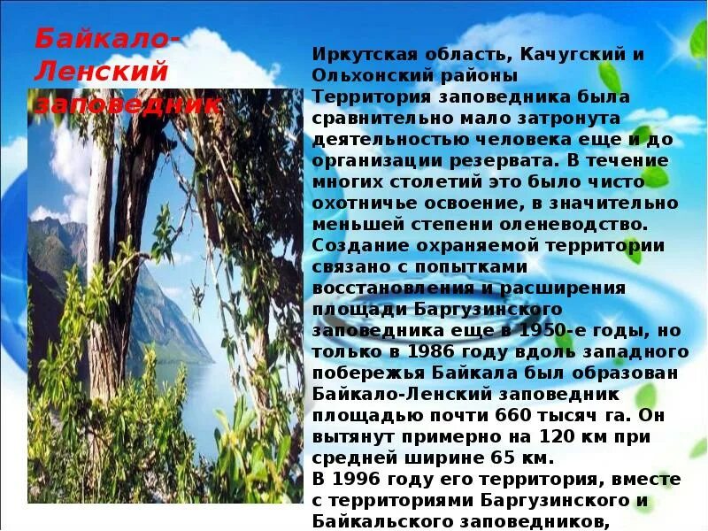 Байкало ленский заповедник где находится. Заповедники Иркутской области. Заповедники Иркутской области презентация. Территория Байкало Ленского заповедника. Заповедники Иркутской области сообщение.